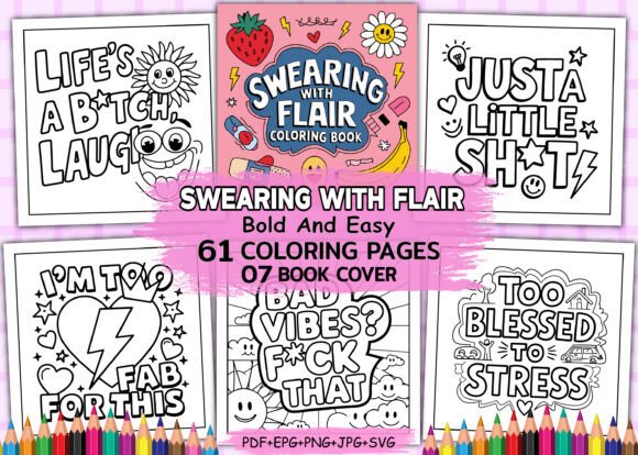 A Brand Designer's Review of Swearing with Flair Coloring Book Graphics