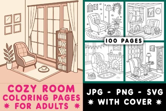 A Crafter's Review: Cozy Room Graphics for Adult Coloring Pages