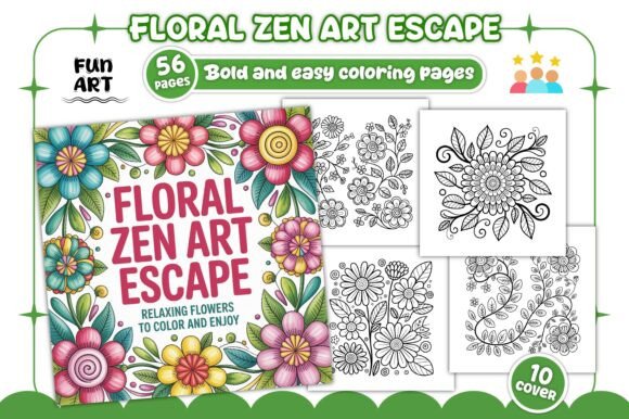 A Crafter's Review: Floral Zen Graphics for Coloring Pages & Craft Projects