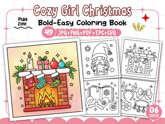 A Crafter's Review of Cozy Girl Christmas Coloring Pages Graphics