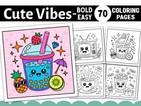 A Designer's Review of the Bold and Easy Cute Vibes Coloring Pages