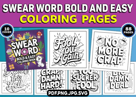 An Honest Crafter's Review of the Bold and Easy Swear Word Coloring Graphics
