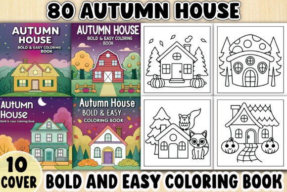 Autumn House Bold Graphics for Colorful Seasonal Projects