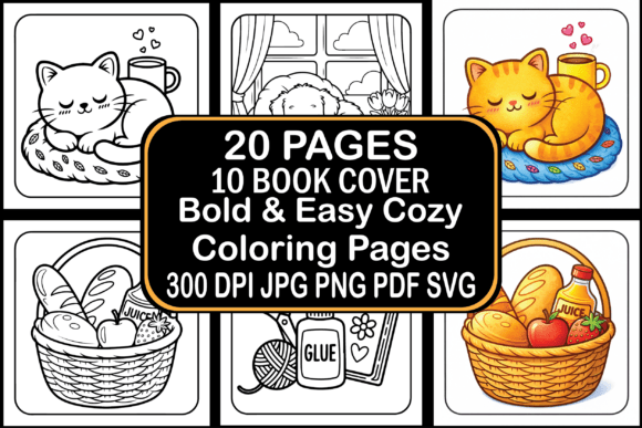 Bold Easy Cozy Coloring Pages Graphics for Brand Storytelling