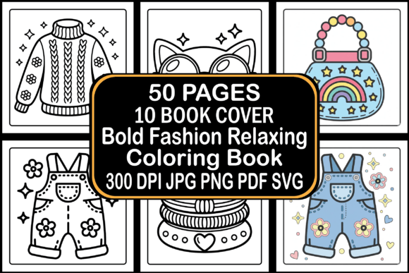 Bold Fashion Coloring Pages: A Creative Graphic Design Asset Review