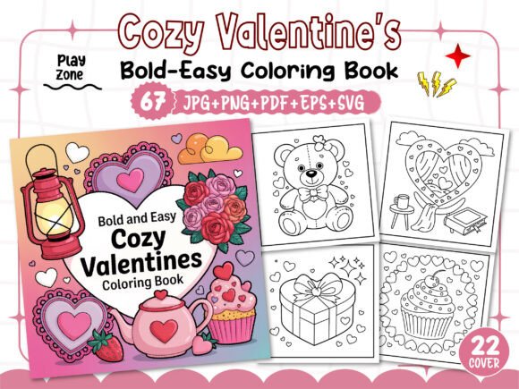 Brand Designer Review: Cozy Valentine Graphics for Marketing & Coloring Pages Amp