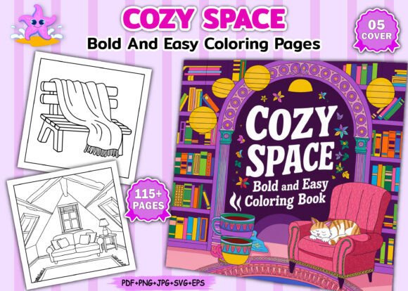 Cozy Space Graphics: A Brand Designer Reviews Bold Coloring Pages