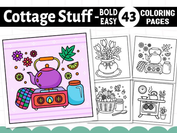 Evaluating Bold Cottage Coloring Pages for Embroidery Projects