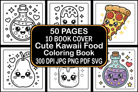 Evaluating the Cute Kawaii Food Coloring Pages Bundle for Commercial Use