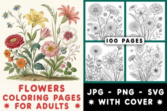 Flowers Coloring Book Pages: A Graphic Asset for Branding