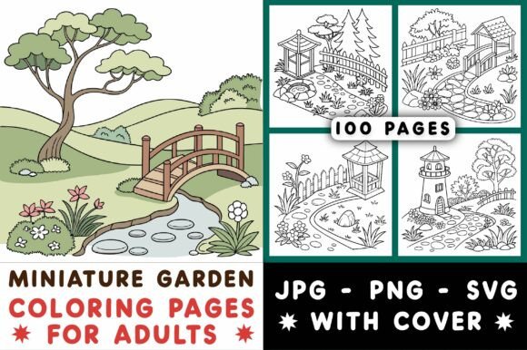 Miniature Garden Bold and Easy Coloring Graphics Review