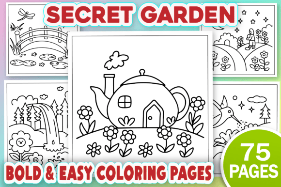 Secret Garden Graphics: A Bold Coloring Page Asset for Small Business Branding
