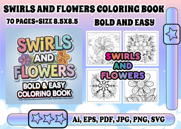 Swirls and Flowers Bold Graphics for Crafting & Coloring Pages
