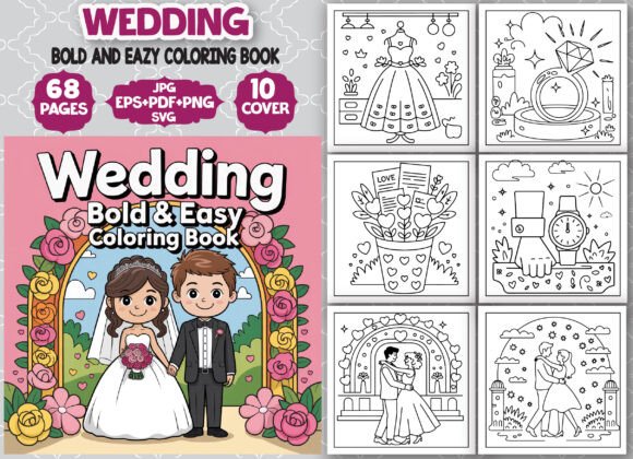 Wedding Graphics for Editorial and Blog Coloring Pages